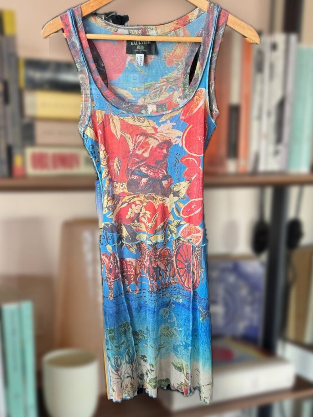 Jean Paul Gaultier Maille Mesh Graphic Tank Dress Made in Italy
